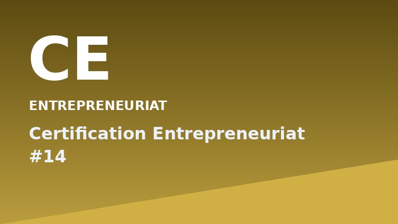 Certification Entrepreneuriat #14