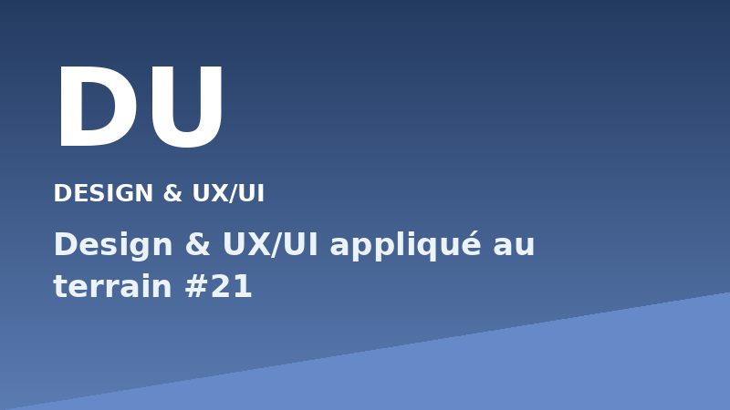 Design & UX/UI appliqué au terrain #21