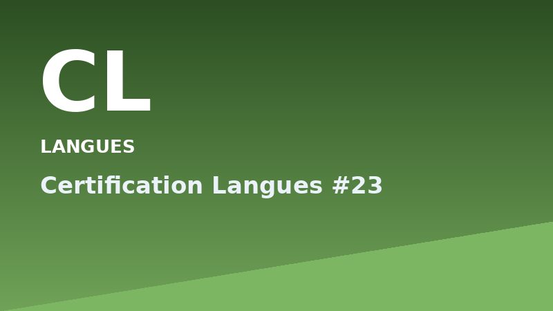 Certification Langues #23