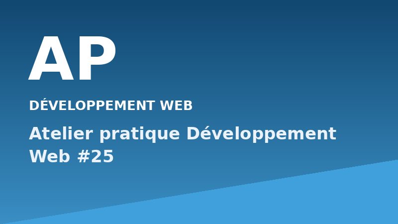 Atelier pratique Développement Web #25