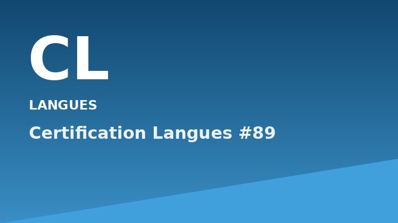 Certification Langues #89