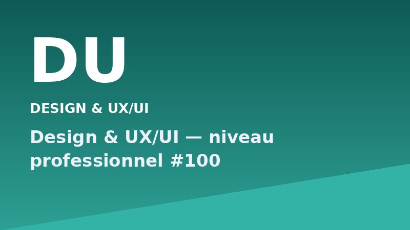 Design & UX/UI — niveau professionnel #100