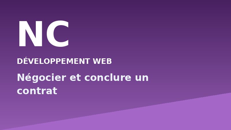 Négocier et conclure un contrat
